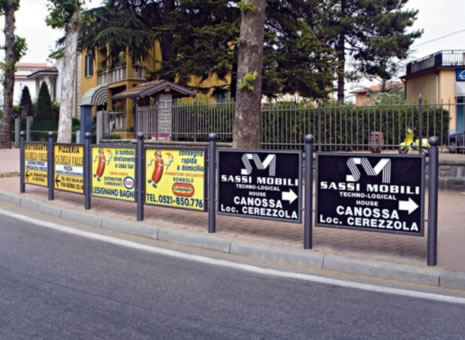 transenne parapedonali pubblicitarie